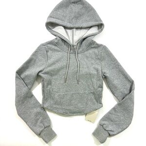 New Halara Crop Hoodie Sweatshirt Grey